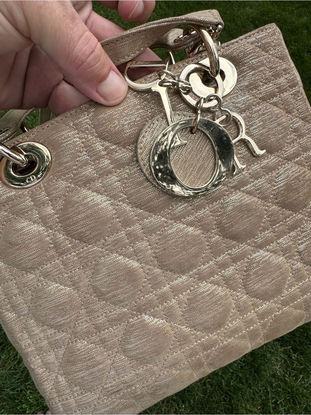 Dior Champagne Quilted Lady Dior Satchel - Picture 2 of 6